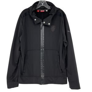 Puma Scuderia Ferrari Black Zip Up Hoodie Size Medium Athletic Outdoor Walking